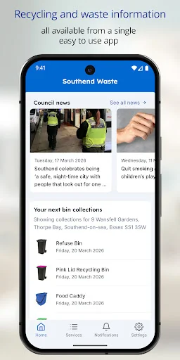 Southend Waste ডাউনলোড করুন – সাউথেন্ড সিটি কাউন্সিল পরিষেবা - Screenshot 1