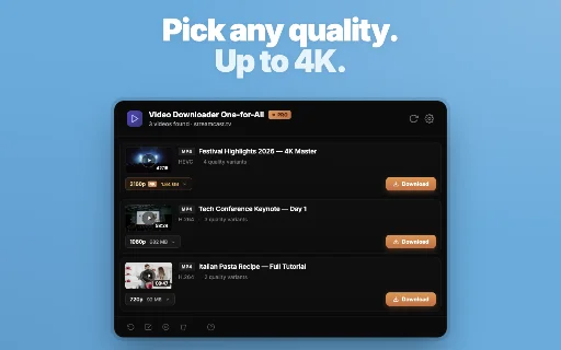 Video Downloader One-for-All: সেরা ভিডিও ও লাইভ স্ট্রিম ডাউনলোডার - Screenshot 3