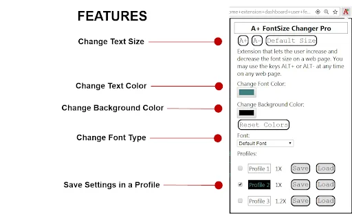 A+ FontSize Changer ডাউনলোড করুন – ব্রাউজারের ফন্ট সাইজ ও স্টাইল পরিবর্তন করুন - Screenshot 3